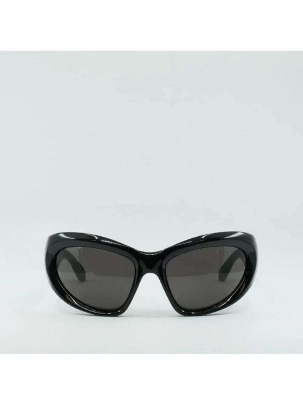 Balenciaga BB0228S 001 Sunglasses Black Geometric Frame, Grey Lenses